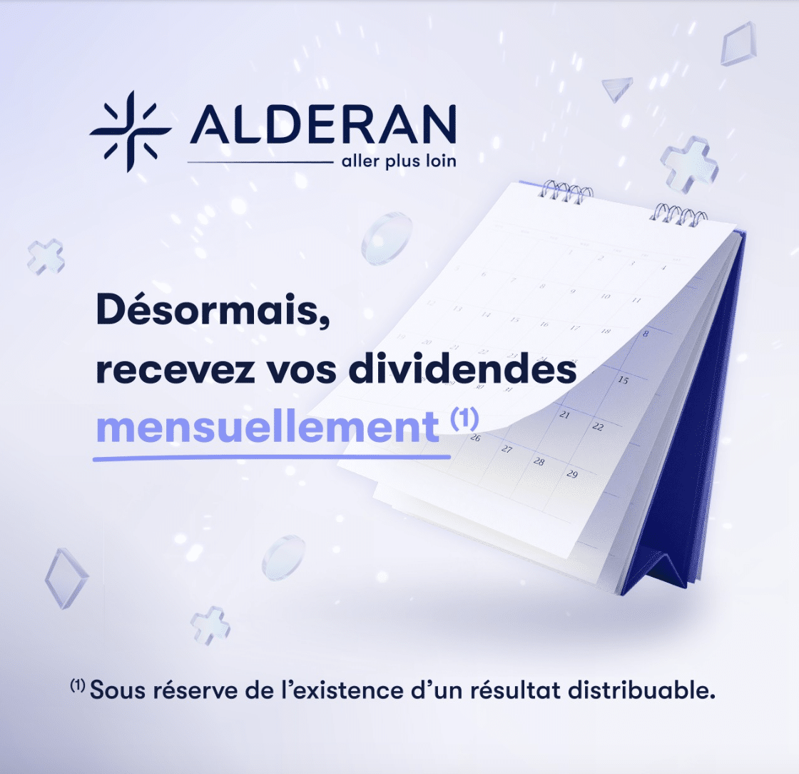 SCPI alderan versement dividendes mensuel depuis 2025