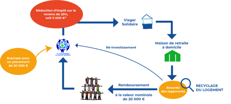 les 3 colonnes financement viager solidaire